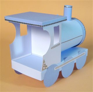 A4 Card Making Templates 3D Opening Gift Train Display Box by Card Carousel
