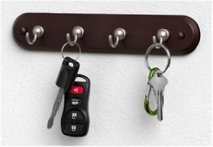 4 Hook Key Rack Wall Mount 4 Key Hangers Key Organizer Home Dorm Office New