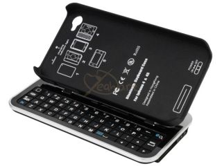Ultra Slim Sliding Bluetooth Keyboard Case Stand for iPhone 4 4G 4S Black Angle