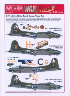 Kits World Decals 1 48 B 17g Flying Fortress 303rd Bomb Group Nose Art
