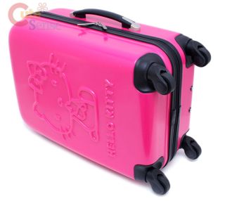 Sanrio Hello Kitty Luggage Trolley Bag ABS 20" Hard Case Emblems Hot Pink