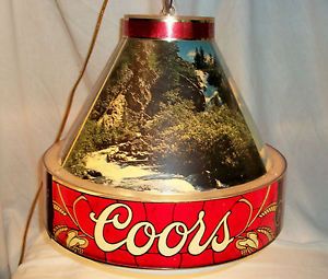 RARE Vintage Coors Light Beer Light Swag Lamp Excellent Condition Working