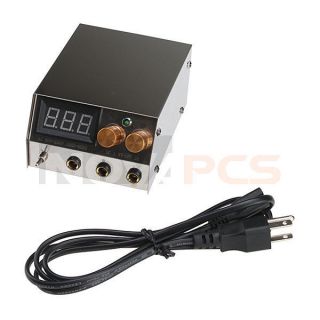 Stainless Steel 110V Dual Digital LCD Tattoo Power Supply with 1 8M Code 300W