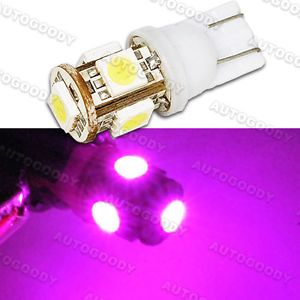 Hot Pink LED Dome Map Light Bulbs 5 SMD 5050 T10 Replacement