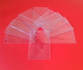 Holder Clear Lanyard Vinyl ID Vertical Pass Plastic Pouch Card Lanyards