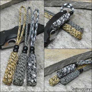 3 Paracord Knife Lanyards for Hunting Fishing Knives Camo Pack