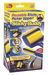 Sticky Buddy as Seen on TV Carpet Clothes Lint Fur Remover Cleaner Roller Brush