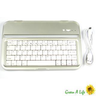 Aluminum Case Bluetooth White Keyboard for Samsung Galaxy Note 8 0 QWERTY Style