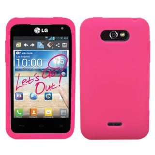 MetroPCS LG MS770 Motion 4G Soft Silicone Rubber Gel Skin Case Cover Hot Pink