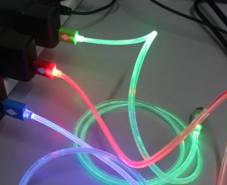 LED Light Change USB Data Sync Charging Cable Charger iPhone 4 4S 5 5S Galaxy S3
