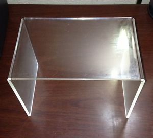 Clear Plastic Acrylic Desktop Tabletop Literature Stand Display Shelf 10" x 8"
