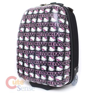 Hello Kitty Luggage ABS Trolley Bag 17" Rolling Hard Suit Case Face All Over