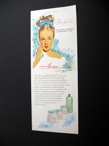 Avon Facial Cleansing Creams Lotions 1947 Print Ad