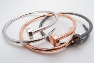 Made in Korean Designer Inspired Just Nails Bangle Bracelet 3 Colors Luxury Gift