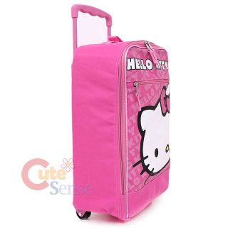 Sanrio Hello Kitty Hand Carry Luggage Pink Face Roller Trolley Bag 16 5"