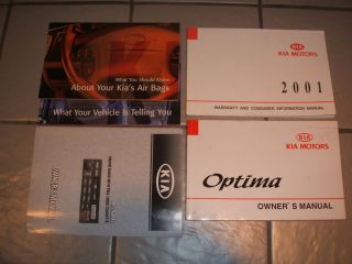 2001 Kia Optima Owners Manual Set