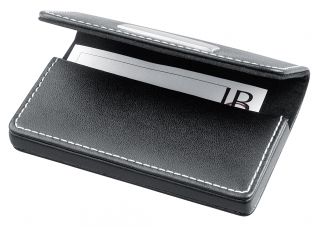 Deluxe Bonded Leather Business Card Holder Personalised Laser Engraved Free