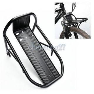 New Cycling Bike Bicycle Aluminum Alloy Front Rack Panniers Bag Bracket Black