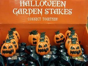 Pumpkin Garden Stakes Plastic Lawn Pathway Markers Halloween Party Decorations