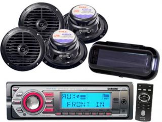 New 208W Sony CDXM30 Marine Waterproof CD Radio 4 x Speakers Stereo Cover Remote