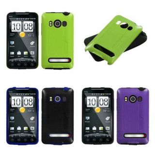For HTC EVO 4G V2 Double Layer Hybrid Gel Cover Hard Case Cell Phone Accessory