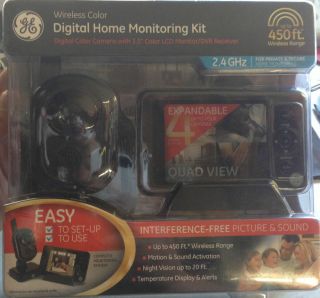 GE Wireless Digital Home Monitoring Kit 1 Camera Monitor Brand New 45255