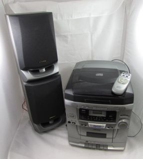 Audiovox 5 CD Home Stereo System with Am FM Radio Cassette Player Remote
