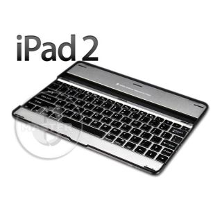 Ultra Thin Aluminum Bluetooth Keyboard Snap on Case Stand for Apple New iPad 2 3