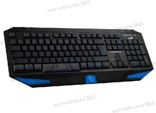 Blue LED Illuminated Backlight Backlit Light Up Usb pro Gaming Keyboard for PC