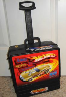 Sale Hot Wheels 100 Car Carry Case Wheeled Rolling Storage Black Red Racing
