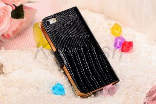 Bling Luxury Leather Flip Hard Cover Wallet Skin Case for Apple iPhone 4 4S 4G