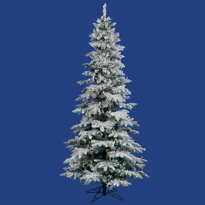 Flocked Utica Fir 6 5' Artificial Christmas Tree with Multicolored LED Lights