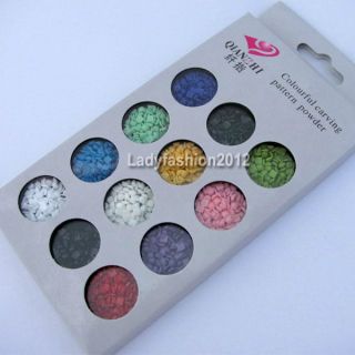 12 Colors Square Cell Phone Nail Art Acrylic Rhinestones Decorations Accessories