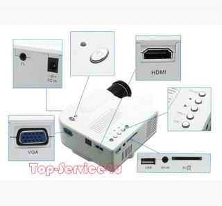 80" HDMI Portable Mini LED Projector Home Cinema Theater Mobile Phone Projector