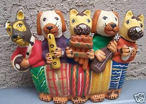 Clay Dogs Playing Musical Instruments Made in Peru