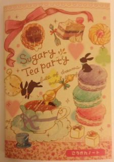Japanese Sweet Lolita Sugary Tea Party Macaroon and Bunny Notebook with Stickers