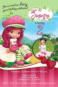 STRAWBERRY SHORTCAKE #1 CUSTOM PRINTABLE BIRTHDAY PARTY INVITATION