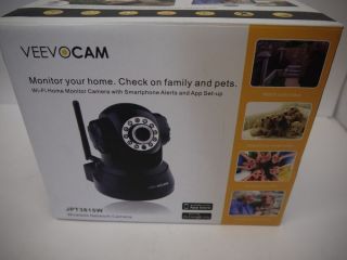 Wireless Network Camera Security Night Vision Monitor Veevocam JPT3815W Black
