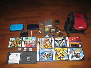 Huge Nintendo DS Lite Nintendo Game Boy with Games and Cases Lot