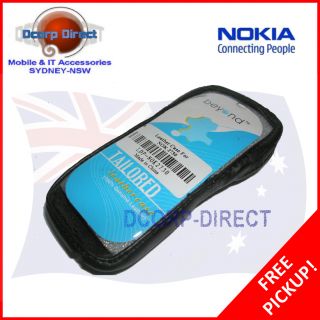 Premium Black Genuine Leather Case for Nokia C2 01 2730 with Metal Belt Clip