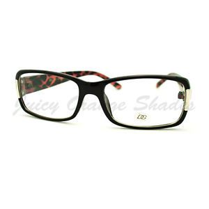 DG Eyewear Clear Lens Glasses Rectangular Designer Optical Frame Black Pink Tort