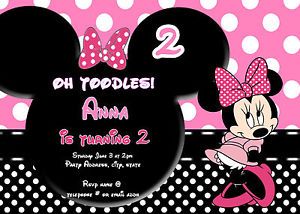 Minnie Mouse in Pink Cute Birthday Invitation Printable