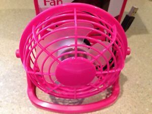 USB Hot Pink Small Fan Great for Desk or Office