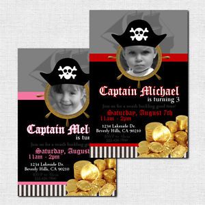 Personalized Pirate Birthday Party Invitations Printable