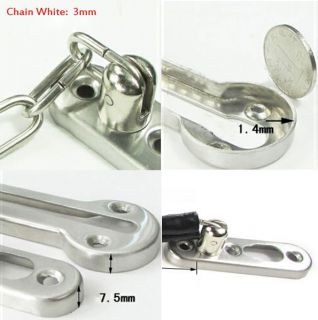 Door Locking Safety Security Chain Guard Peep Slide Bolt with Fixing Screws Free