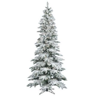Vickerman Flocked Utica Fir 9 White Artificial Christmas Tree with 495 LED White Lights with Stand