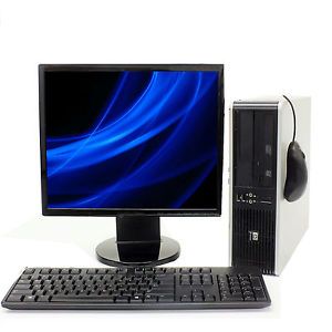 HP DC5800 Windows 7 Home Premium PC Desktop Computer Core 2 Duo 17" LCD Monitor