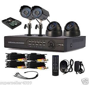 4CH DVR Indoor Outdoor CCTV Home Security Surveillance Camera System D1 500GB HD