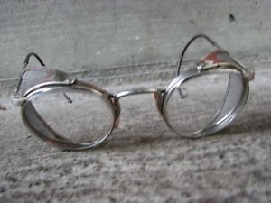 Vintage American Optical Safety Goggles Glasses Steampunk Aviator Pilot Shields