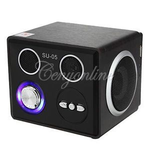 Mini Stereo Speaker Boombox Sound Box Music Player USB SD Slot Remote Control